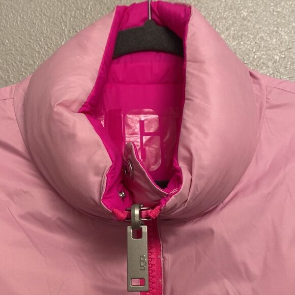 NWT-UGG-Light pink/hot pink-reversible Sydnee puffer vest- oversized-Size large - Picture 5 of 15